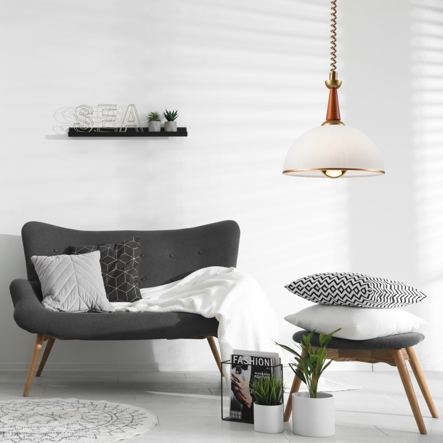 Luster podesive visine CHIARA 1xE27/60W/230V tamno braon/bukva