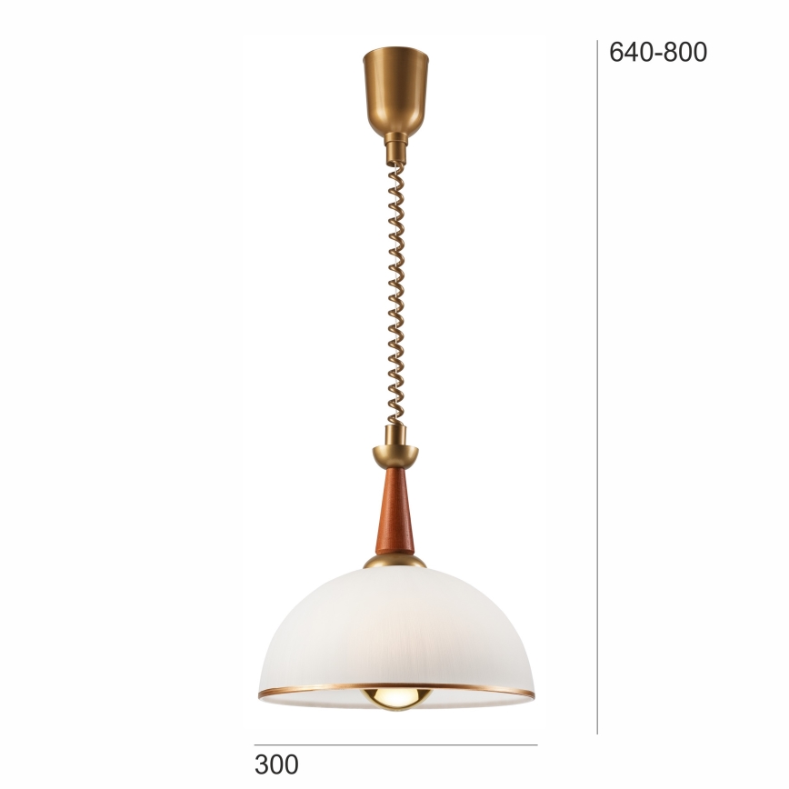 Luster podesive visine CHIARA 1xE27/60W/230V tamno braon/bukva