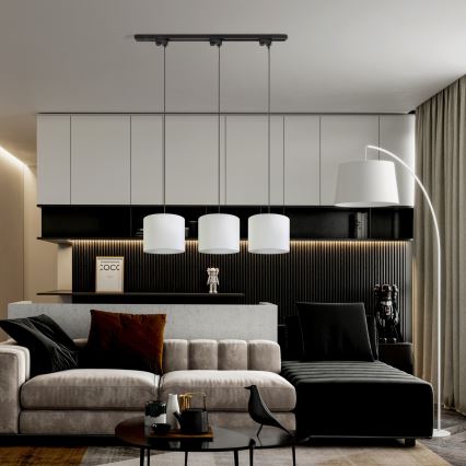 Luster na sajli za jednofazni šinski sistem TRACER 1xE27/15W/230V, prečnik 20 cm, crna/bela