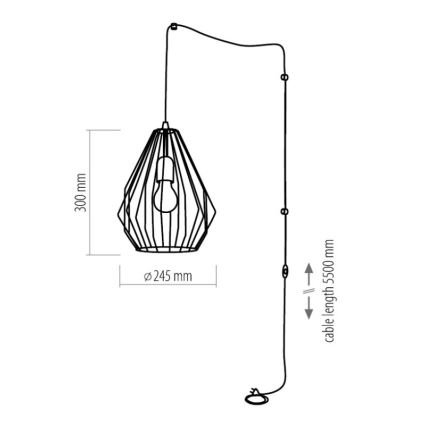 Luster sa utikačem za utičnicu BRYLANT 1xE27/60W/230V