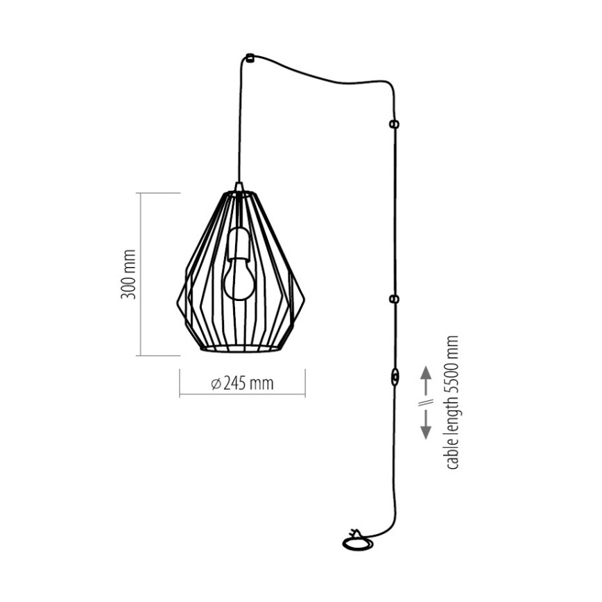 Luster sa utikačem za utičnicu BRYLANT 1xE27/60W/230V