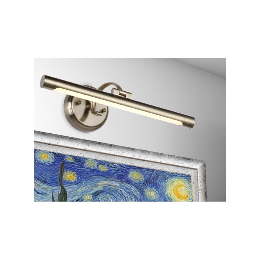 LUXERA 62301 - LED Svetlo za slike MOSSARIO LED/8W/230V mesing