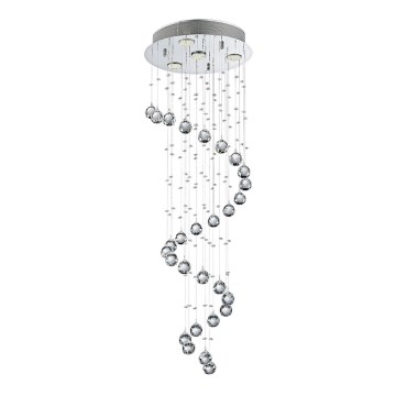LUXERA 62410 - Kristalni plafonski luster COIL 4xGU10/50W/230V