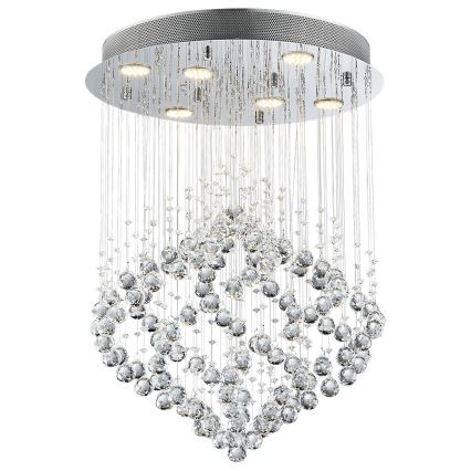 LUXERA 62412 - Kristalni plafonski luster CHESTER 6xGU10/50W/230V