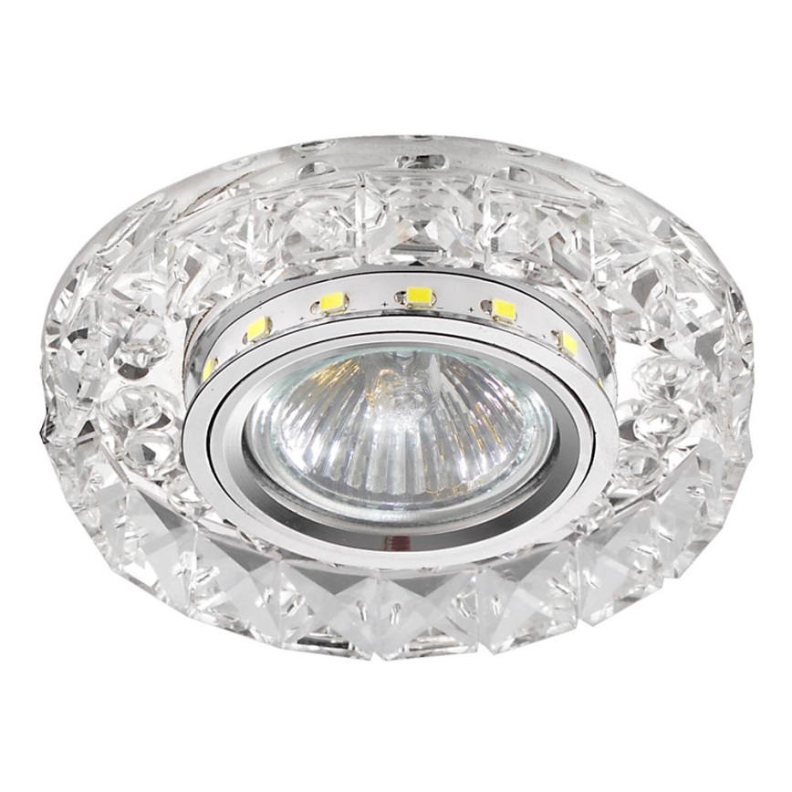 LUXERA 71074 - LED Ugradbena lampa CRYSTALS 1xGU10/50W/230V + LED/3W STRIPE