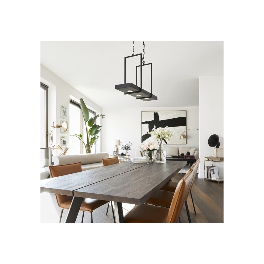 Markslöjd 105780 - LED luster za prigušivanje na lancu TRAY 3xLED/3W/230V crna