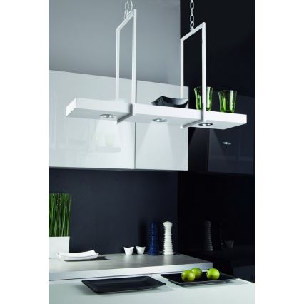 Markslöjd 106124 - LED Luster za prigušivanje na lancu TRAY 3xLED/3W/230V bela