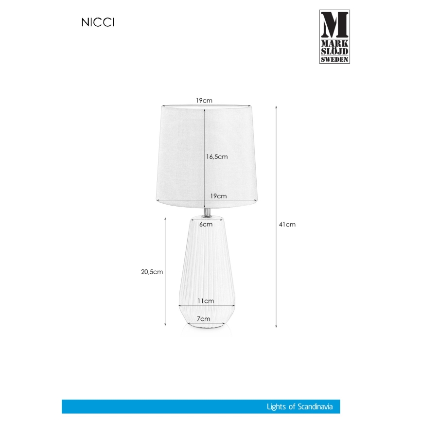 Markslöjd 106624 - Stona lampa NICCI 1xE14/40W/230V