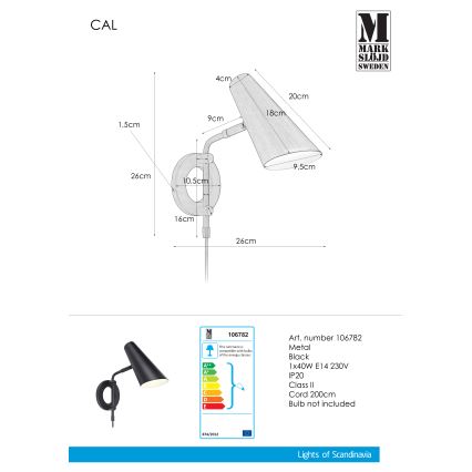Markslöjd 106782 - Zidna lampa CAL 1xE14/40W/230V