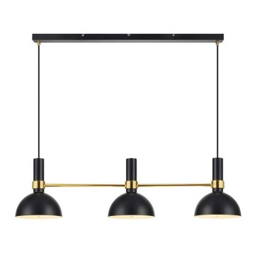 Markslöjd 106971 - Luster na sajli LARRY 3xE27/60W/230V crno/zlatna