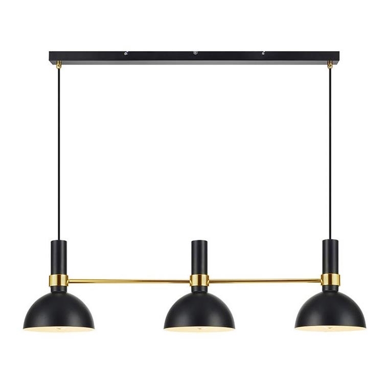 Markslöjd 106971 - Luster na sajli LARRY 3xE27/60W/230V crno/zlatna