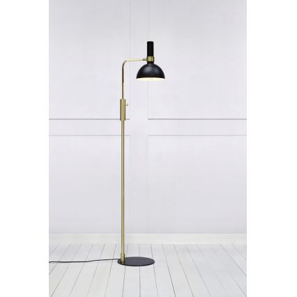 Markslöjd 106972 - Stojna lampa za prigušivanje LARRY 1xE27/60W/230V crno/zlatna