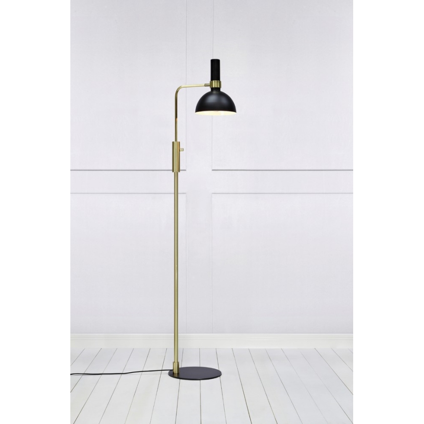 Markslöjd 106972 - Stojna lampa za prigušivanje LARRY 1xE27/60W/230V crno/zlatna