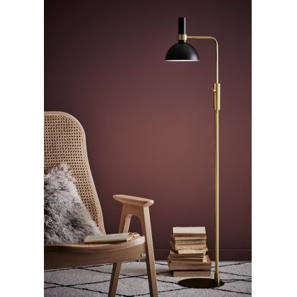 Markslöjd 106972 - Stojna lampa za prigušivanje LARRY 1xE27/60W/230V crno/zlatna