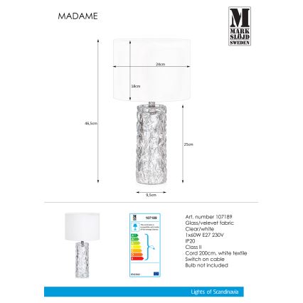 Markslöjd 107189 - Stona lampa MADAME 1xE27/40W/230V