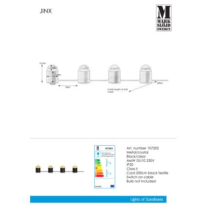 Markslöjd 107203 - Kristalna stona lampa JINX 4xGU10/6W/230V