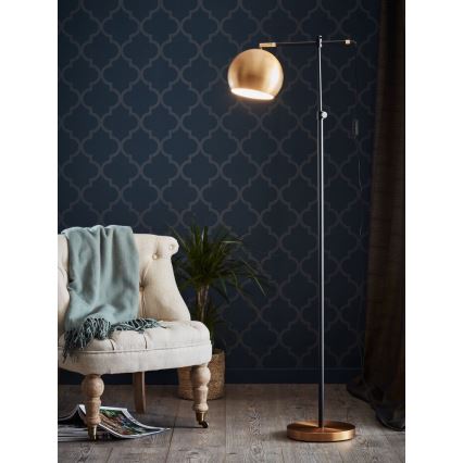 Markslöjd 107231 - Podna lampa CHESTER 1xE27/40W/230V crno/bronzana