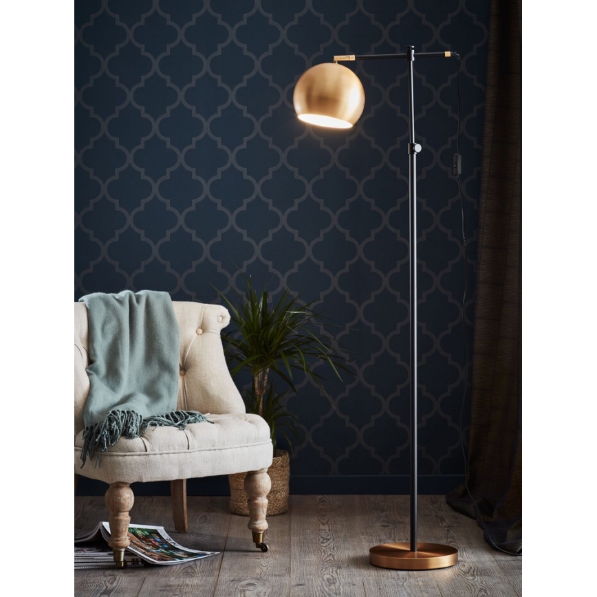 Markslöjd 107231 - Podna lampa CHESTER 1xE27/40W/230V crno/bronzana