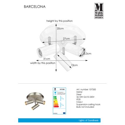 Markslöjd 107350 - Reflektorska lampa BARCELONA 3xGU10/12W/230V