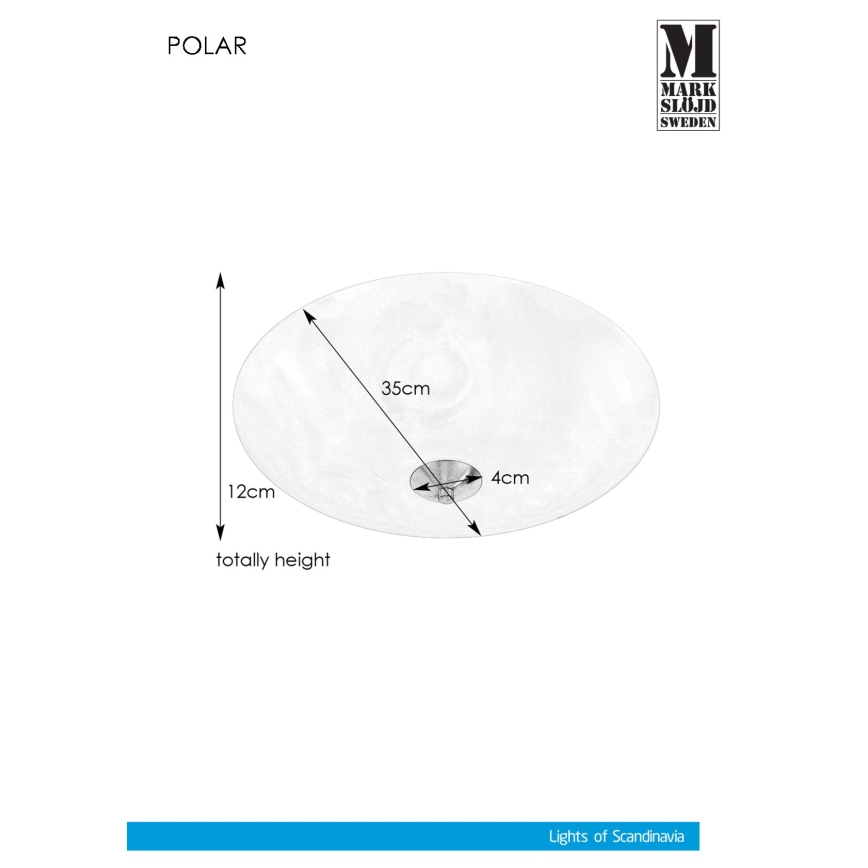 Markslöjd 107360 - Plafonjera POLAR 2xE14/40W/230V pr. 35 cm