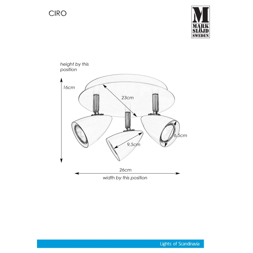 Markslöjd 107411 - Reflektorska lampa CIRO 3xGU10/35W/230V