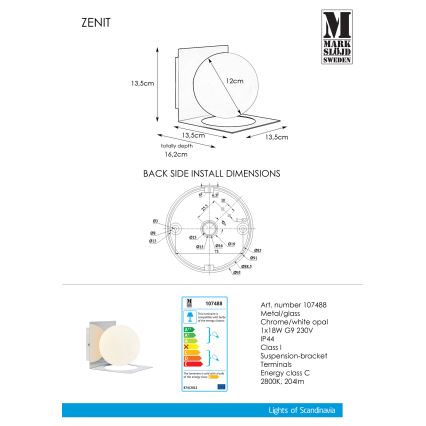 Markslöjd 107488 - Zidna lampa za kupatilo ZENIT 1xG9/18W/230V IP44