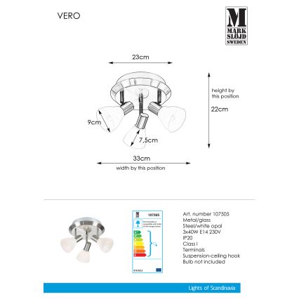 Markslöjd 107505 - Reflektorska lampa VERO 3xE14/40W/230V sjajni krom