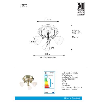 Markslöjd 107506 - Reflektorska lampa VERO 3xE14/40W/230V mesing