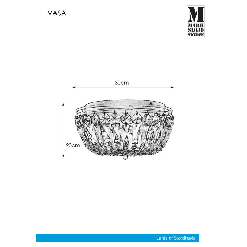 Markslöjd 107587 - Plafonjera VASA 3xE14/40W/230V