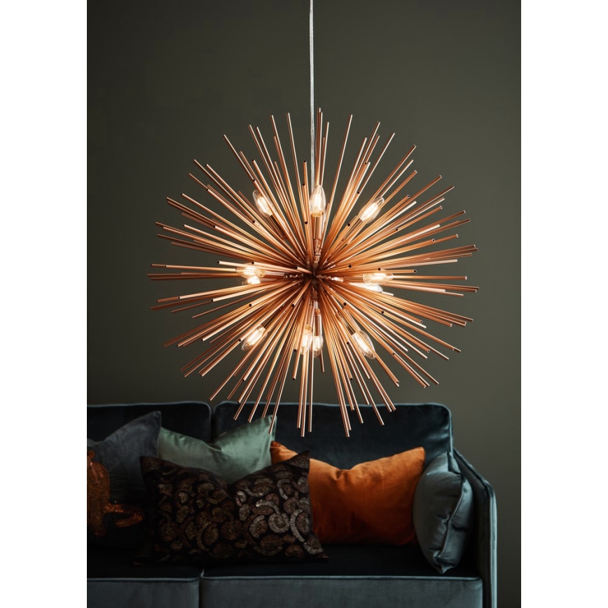 Markslöjd 107752 - Luster na sajli SOLEIL 12xE14/20W/260V roze zlatno