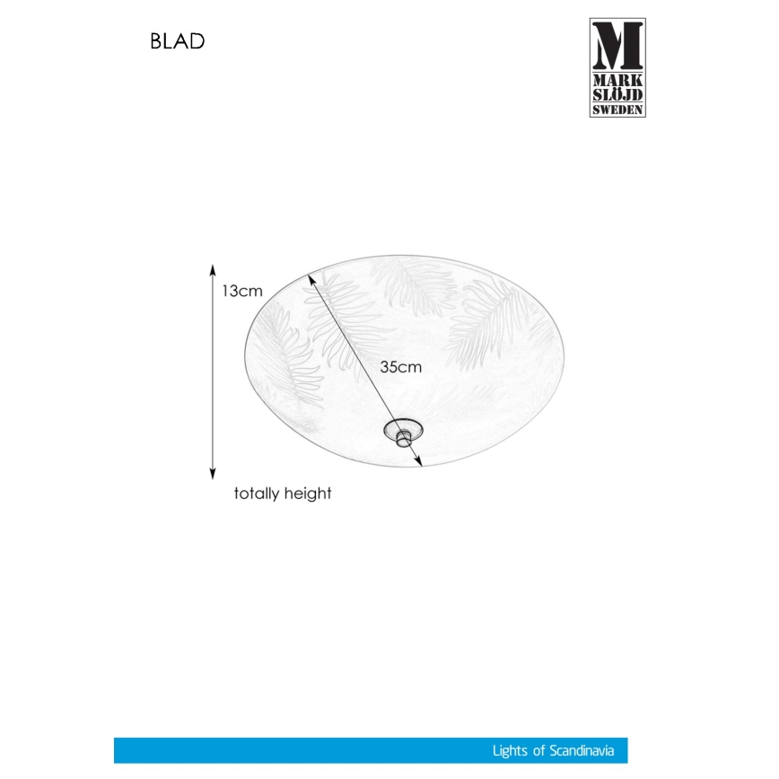 Markslöjd 107754 - Plafonjera BLAD 2xE14/40W/230V pr. 35 cm