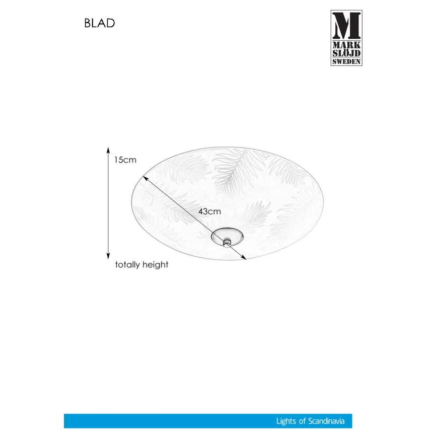 Markslöjd 107755 - Plafonjera BLAD 3xE14/40W/230V pr. 43 cm