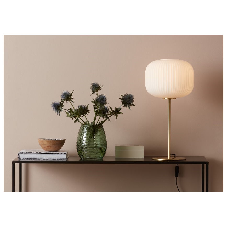 Markslöjd 107819 - Stona lampa SOBER 1xE27/60W/230V bela/mesing