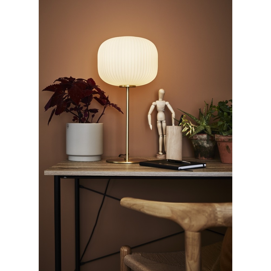 Markslöjd 107819 - Stona lampa SOBER 1xE27/60W/230V bela/mesing
