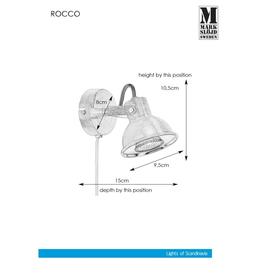 Markslöjd 107853 - Zidna reflektorska lampa ROCCO 1xGU10/7W/230V