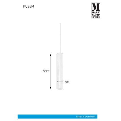 Markslöjd 107880 - Luster sa utikačem za utičnicu RUBEN 1xGU10/35W/230V