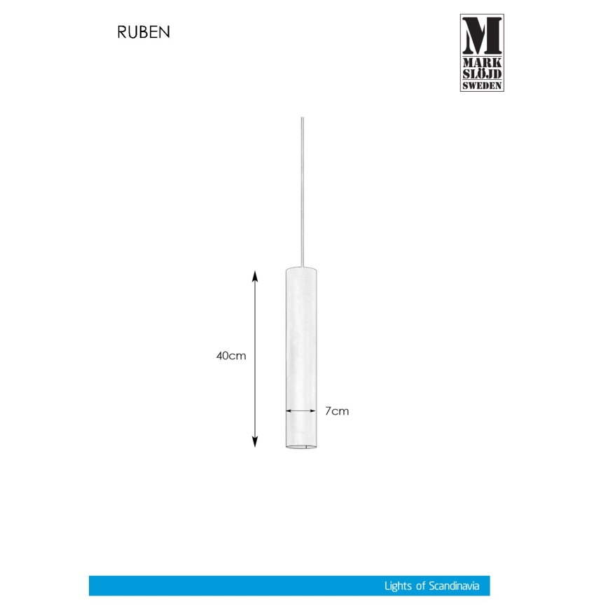 Markslöjd 107880 - Luster sa utikačem za utičnicu RUBEN 1xGU10/35W/230V