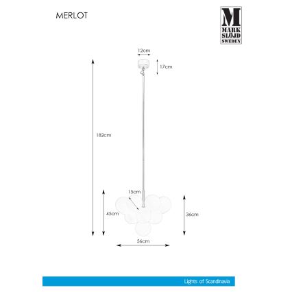 Markslöjd 107911 - Viseći luster MERLOT 13xG9/20W/230V