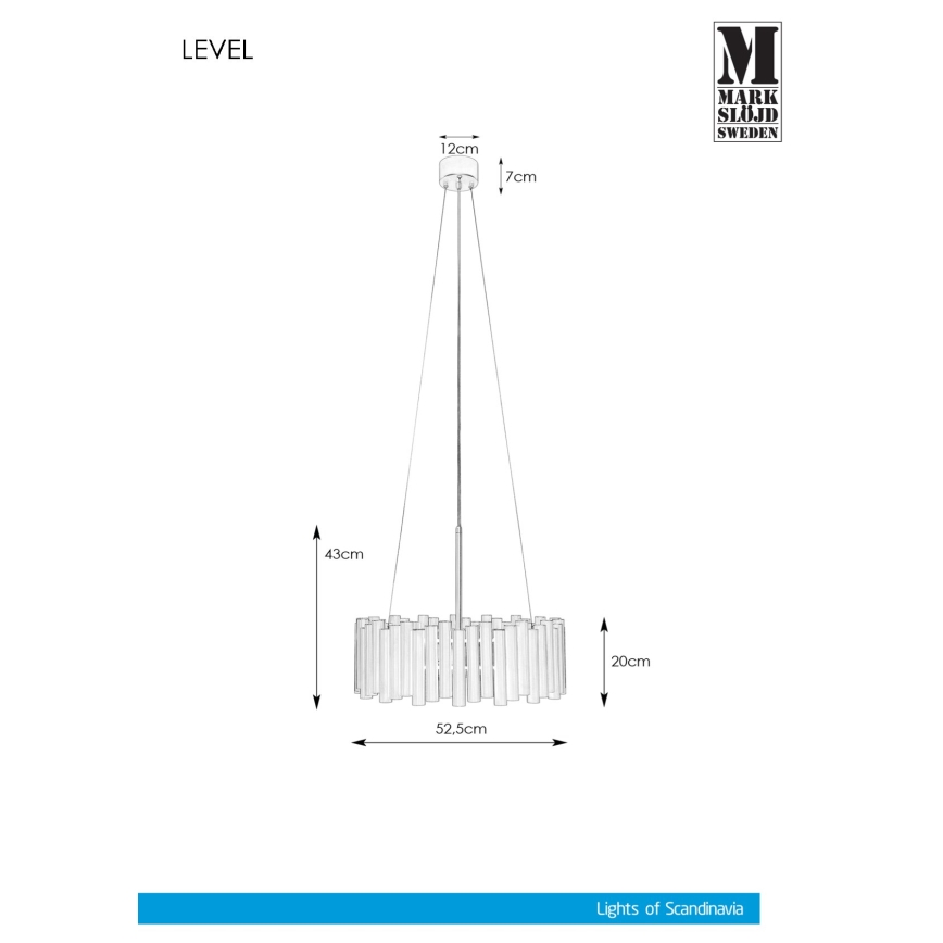 Markslöjd 107925 - Viseći luster LEVEL 3xE27/60W/230V