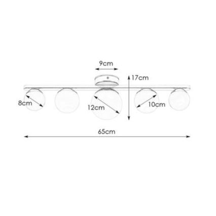 Markslöjd 108066 - Plafonjera za kupatilo PURO 5xG9/20W/230V IP44