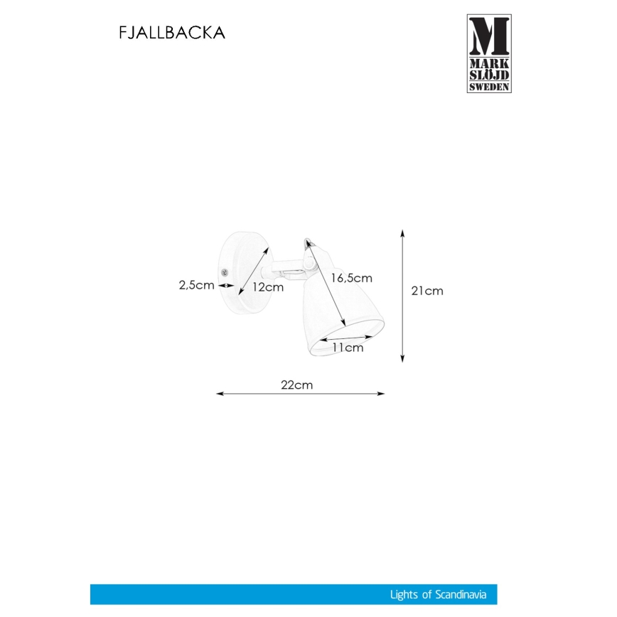 Markslöjd 108082 - Zidna lampa za kupatilo FJÄLLBACKA 1xG9/20W/230V IP44