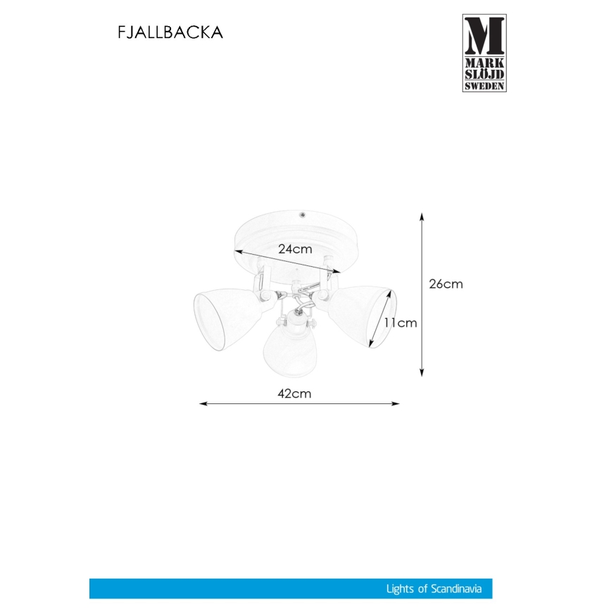 Markslöjd 108083 - Reflektorska lampa za kupatilo FJÄLLBACKA 3xG9/20W/230V IP44 bela