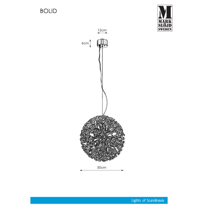 Markslöjd 108101 - Kristalni luster na sajli BOLID 9xG9/20W/230V
