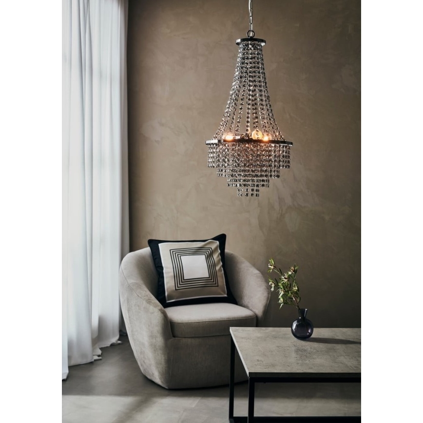 Markslöjd 108124 - Kristalni luster na lancu ALLINGTON 3xE14/25W/230V crno
