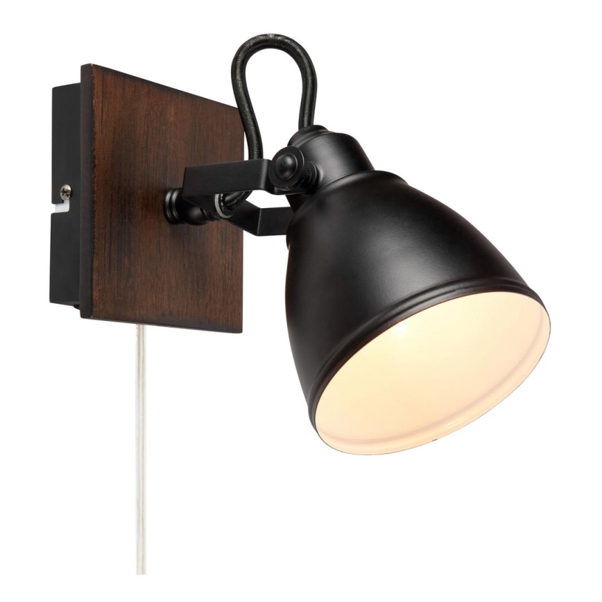 Markslöjd 108211 - Zidna reflektorska lampa NATIVE 1xE14/18W/230V crno/braon