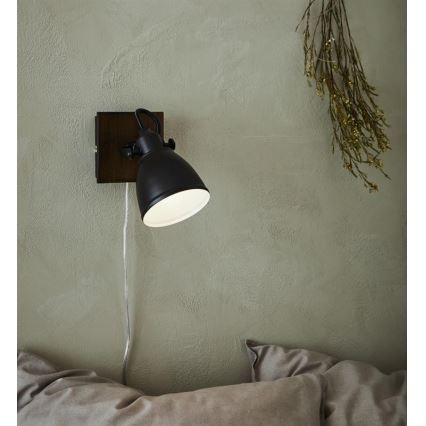 Markslöjd 108211 - Zidna reflektorska lampa NATIVE 1xE14/18W/230V crno/braon