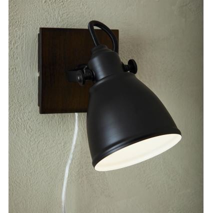Markslöjd 108211 - Zidna reflektorska lampa NATIVE 1xE14/18W/230V crno/braon