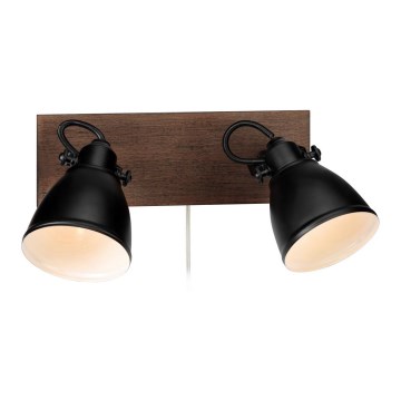Markslöjd 108213 - Zidno reflektorsko svetlo NATIVE 2xE14/18W/230V crna/smeđa