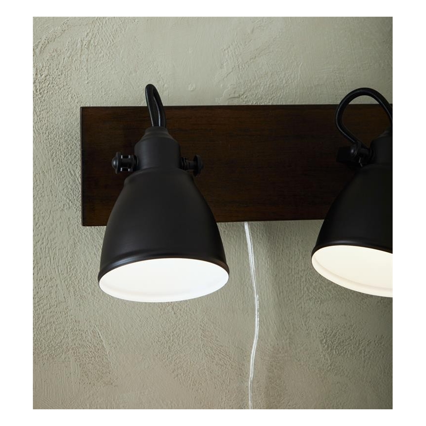 Markslöjd 108213 - Zidno reflektorsko svetlo NATIVE 2xE14/18W/230V crna/smeđa