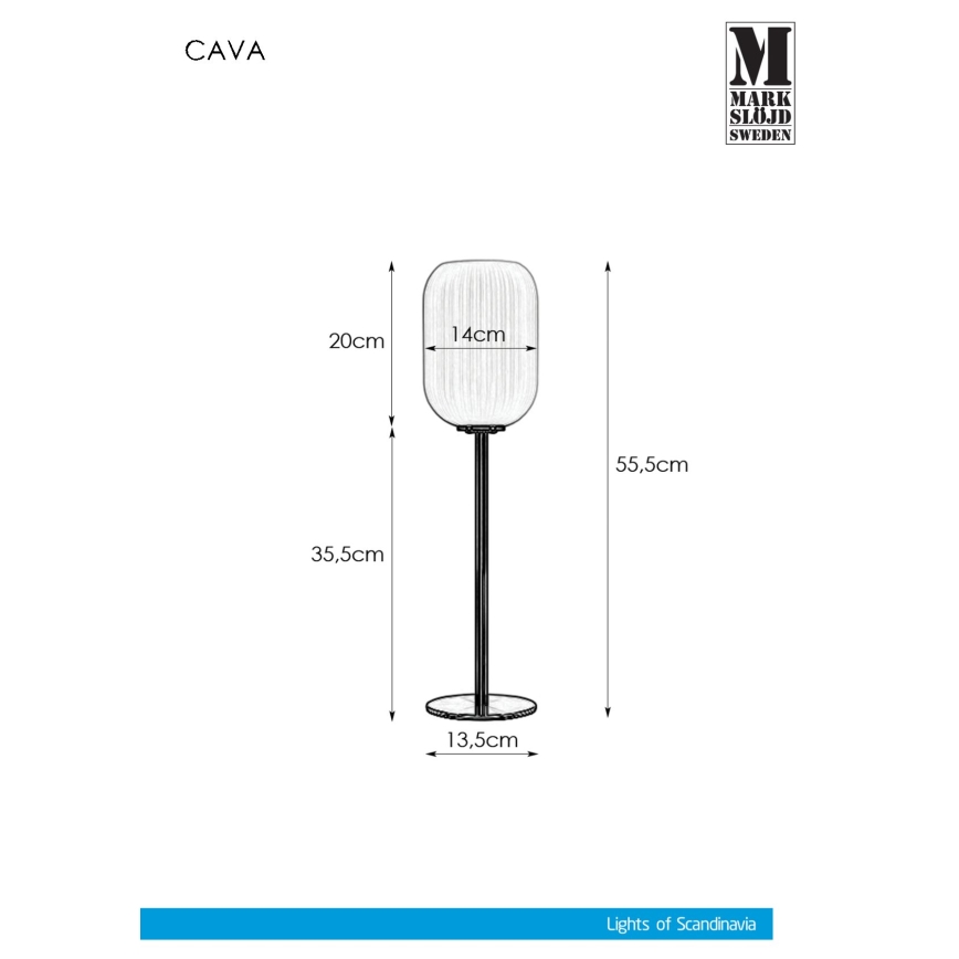 Markslöjd 108251 - Stona lampa CAVA 1xE14/40W/230V zlatna